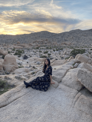 Michelle in the desert.